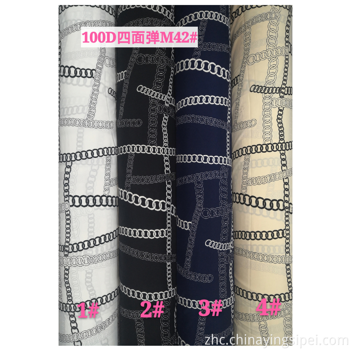 定制的4向拉伸机织打印的网状织物97％聚酯3％氨纶透气面料用于连衣裙